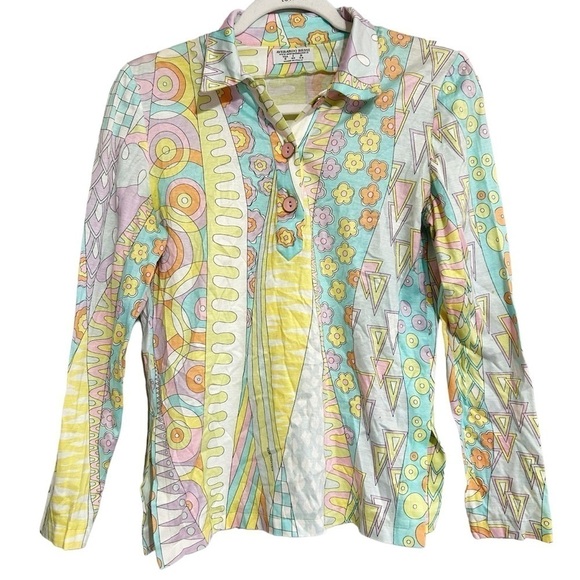 Averardo Bessi Made in Italy Womens sz 6 Printed tunic Top Multicolor - Picture 1 of 4